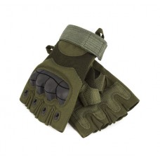 Перчатки треккинговые СЛЕДОПЫТ TACTIC POWER, без пальцев, с защитой суставов, зеленые